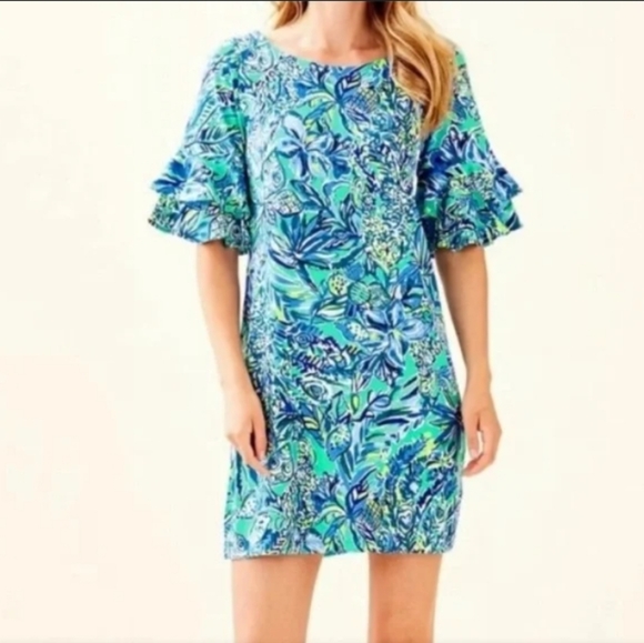 Lilly Pulitzer Lula Dress Bennet Blue - Picture 3 of 8